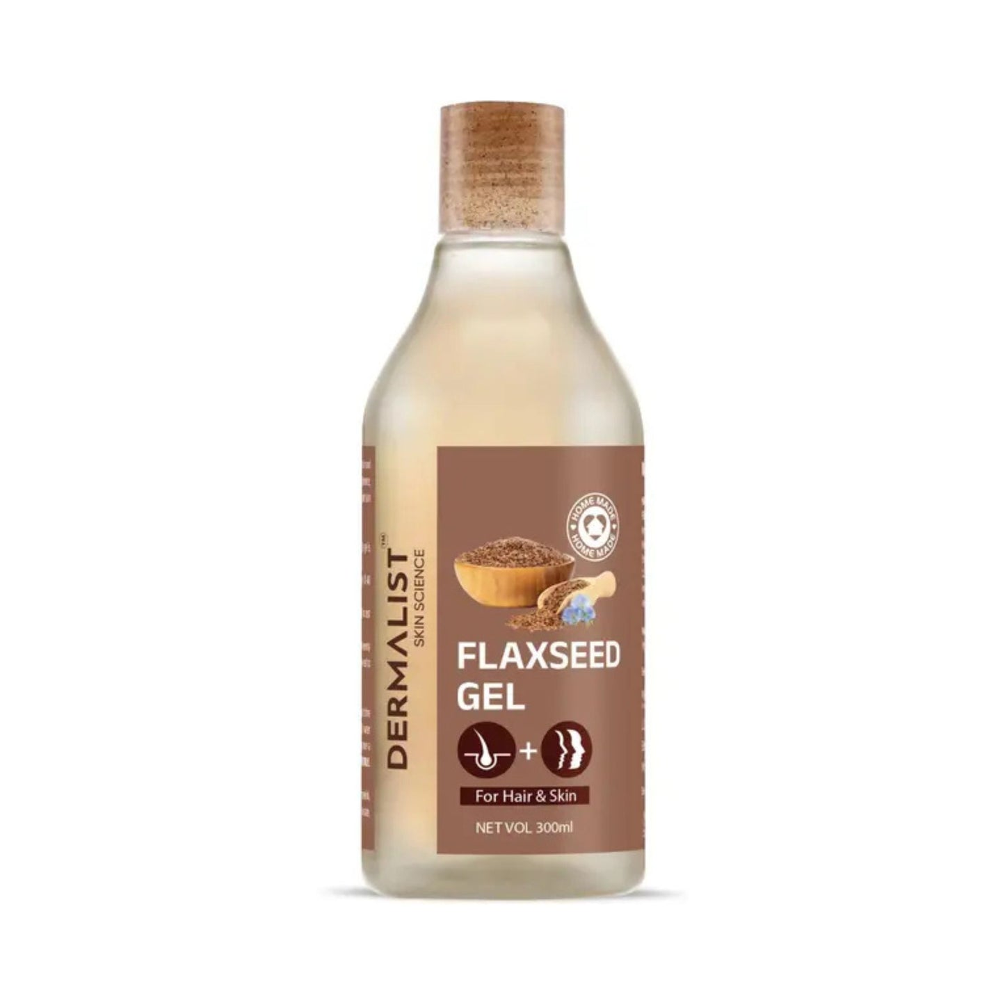 Dermalist Flaxseed Gel Hair & Skin Frizz-Control Smoothening Moisture Rich Soft Long Hair (300 ml)