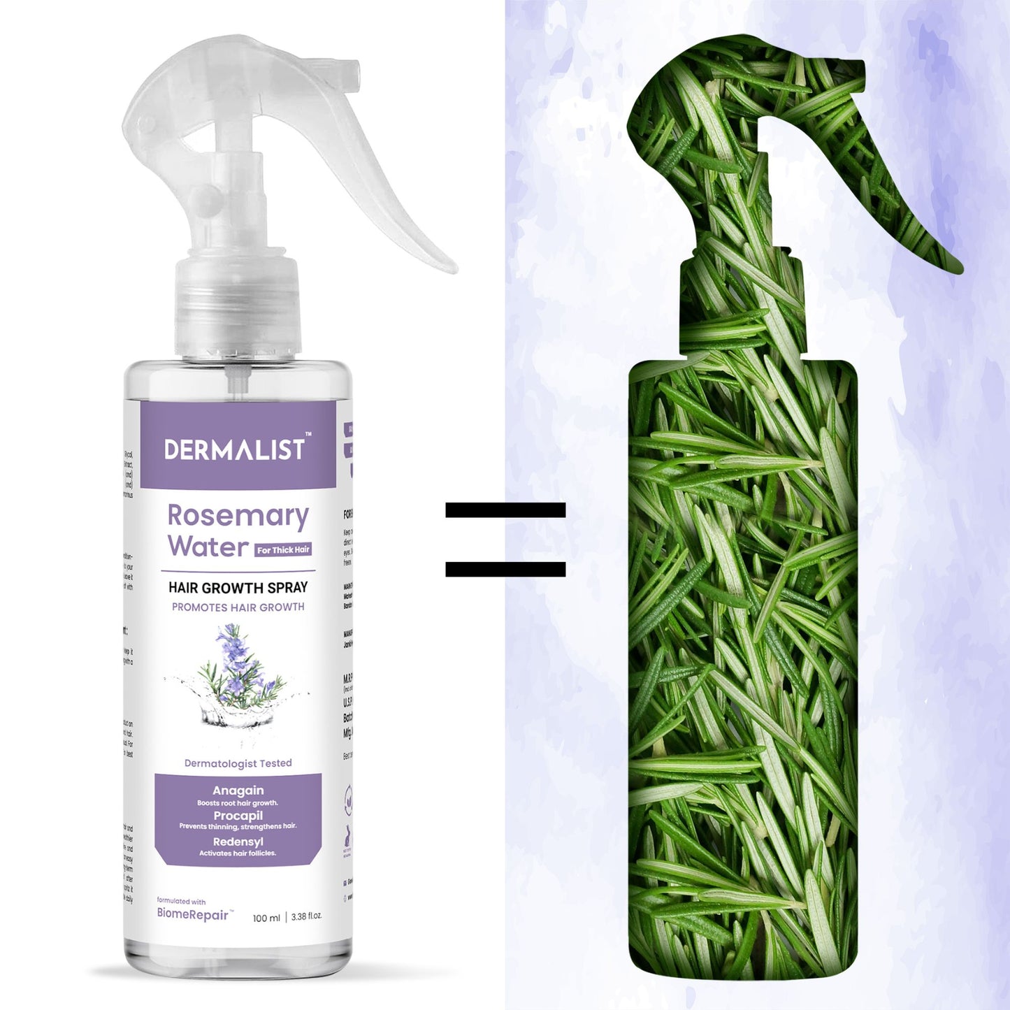 Dermalist Rosemary Water For Hair Growth | Hair Spray for Regrowth | Rosemary Hair Mist Hair Mist (100 ml)