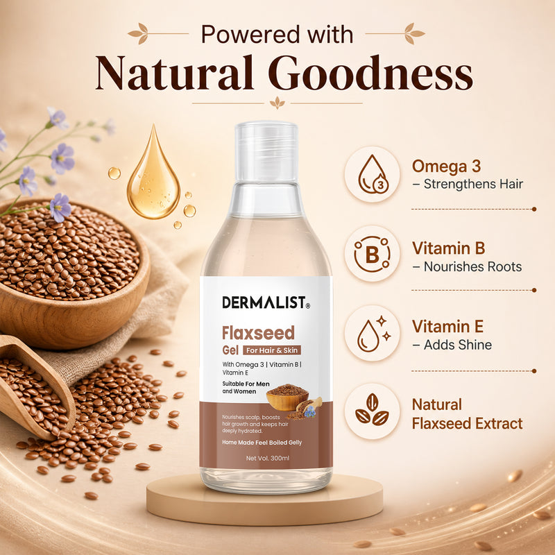 Dermalist Flaxseed Gel For Hair & Skin Frizz-Control 300 ml