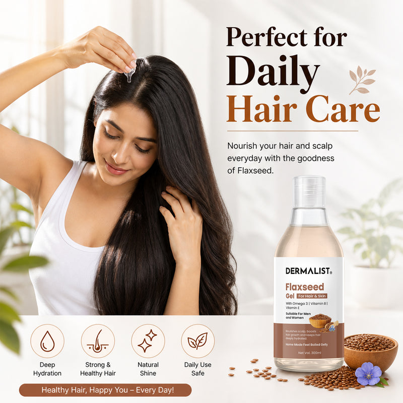 Dermalist Flaxseed Gel For Hair & Skin Frizz-Control 300 ml