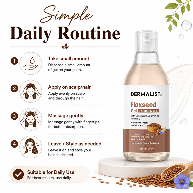 Dermalist Flaxseed Gel For Hair & Skin Frizz-Control 300 ml