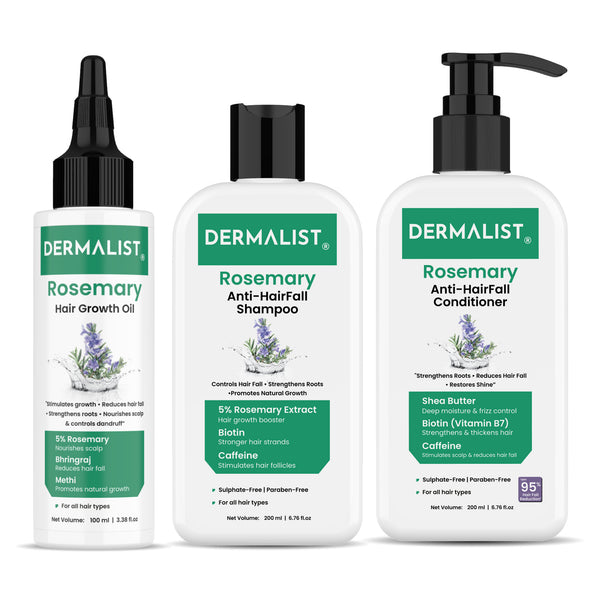 Dermalist Rosemary Hair Growth Advanced Combo for Reducing Hair Loss & Breakage(3 Items in the set)