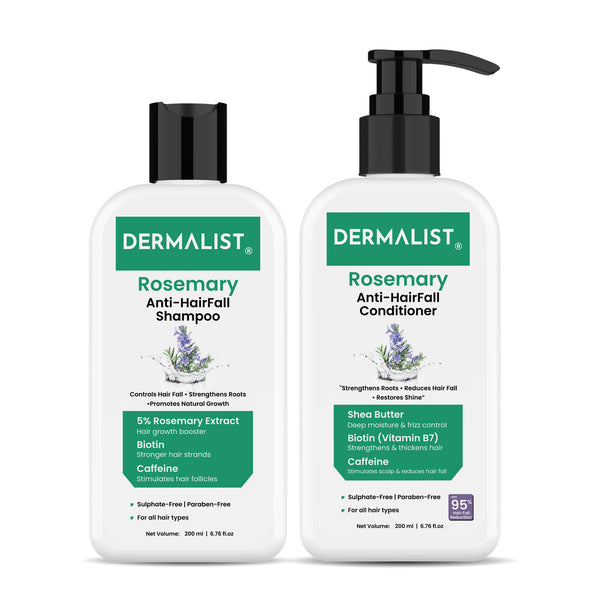 Dermalist Rosemary Anti Hairfall Regime| Advanced Shampoo & Conditioner | Reduces Hair Fall & Strengthens Hair(2 Items in the set)