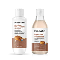 Dermalist Flaxseed Gel & Flaxseed Ultra Smooth Shampoo | Flaxseed extracts, Hydrolysed Keratin , Almond Oil | Deep cleansing, Almond Oil | Pack of 2 (550 ml)