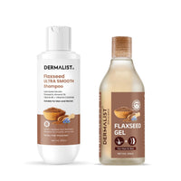 Dermalist Flaxseed Gel & Flaxseed Ultra Smooth Shampoo | Flaxseed extracts, Hydrolysed Keratin , Almond Oil | Deep cleansing, Almond Oil | Pack of 2 (550 ml)