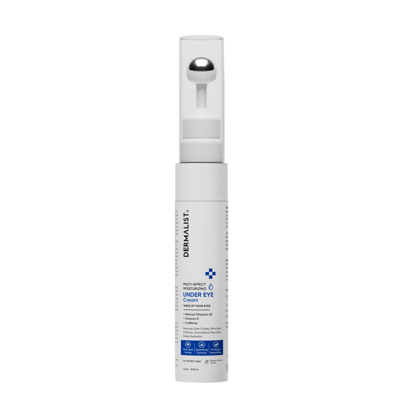 Dermalist Multi-Effect Moisturizing Under Eye Cream | With Retinal, Vitamin K & Caffeine | Reduces Dark Circles, Puffiness, Fine Lines & Wrinkles | For Men & Women | 15 gm
