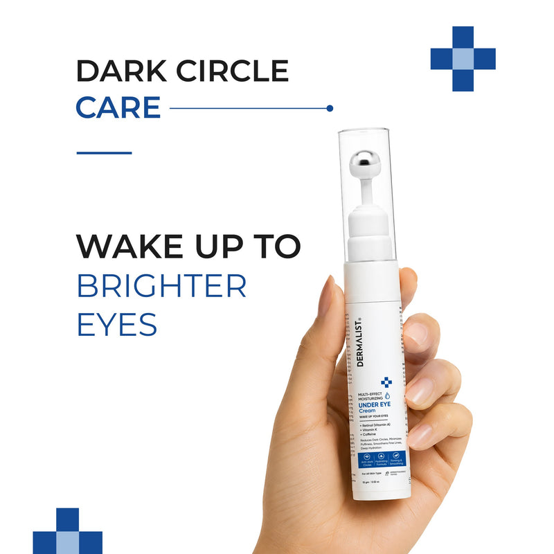 Dermalist Multi-Effect Moisturizing Under Eye Cream | With Retinal, Vitamin K & Caffeine | Reduces Dark Circles, Puffiness, Fine Lines & Wrinkles | For Men & Women | 15 gm