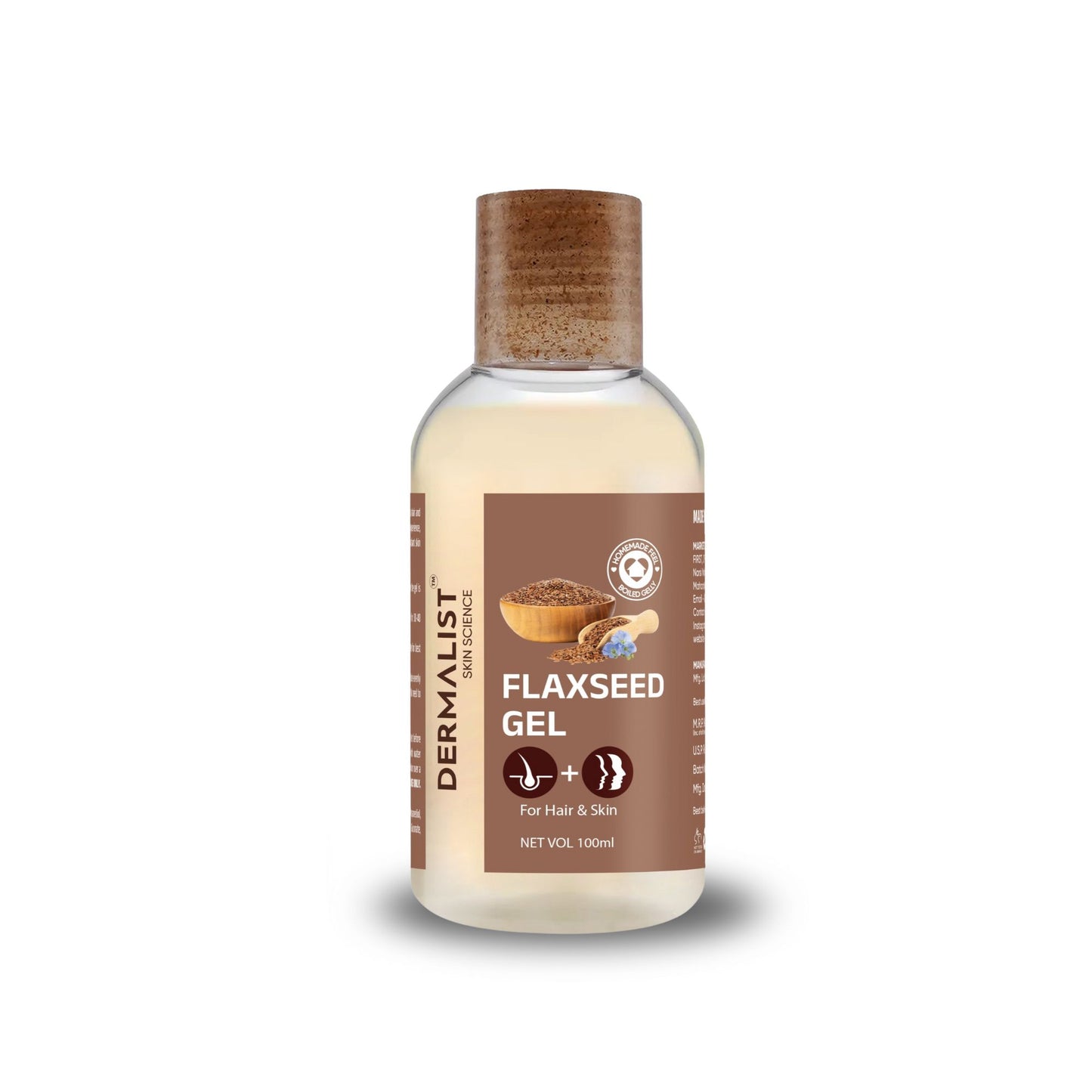 Dermalist Flaxseed Gel Hair & Skin Frizz-Control Smoothening Moisture Rich Soft Long Hair (100 ml)