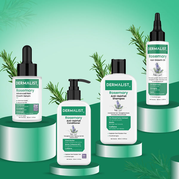 Dermalist Rosemary Anti Hairfall Kit - Serum, Shampoo, Conditioner & Hair Oil | Unisex(4 Items in the set)
