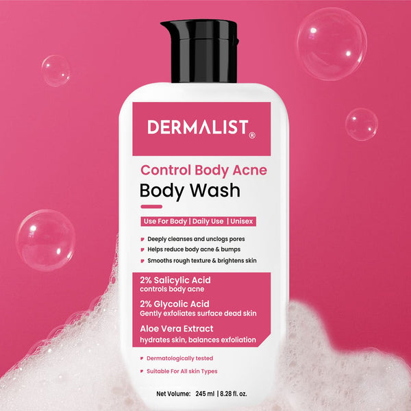 Dermalist 2% Salicylic Acid Acne Body Wash Shower Gel for Acne Control For Women & Men(245 ml)