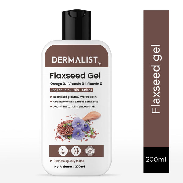 Dermalist Flaxseed Gel Hair & Skin Frizz-Control Smoothening Moisture Rich Soft Long Hair(200 ml)