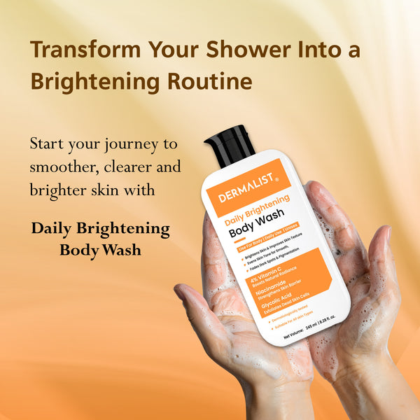 Dermalist Brightening Body Wash - 4% Vitamin C + Niacinamide Shower Gel for Women & Men(245 ml)