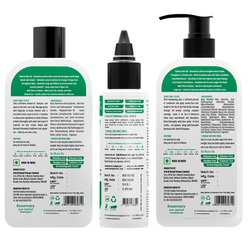 Dermalist Rosemary Hair Growth Advanced Combo (3 Items in the set)