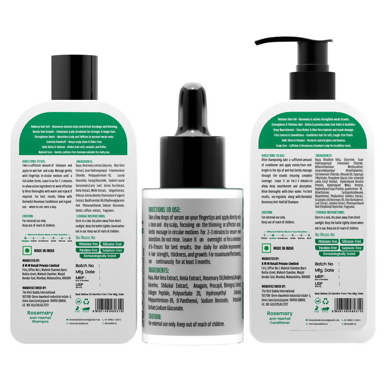 Dermalist Rosemary Anti Hairfall Combo (3 Items in the set)