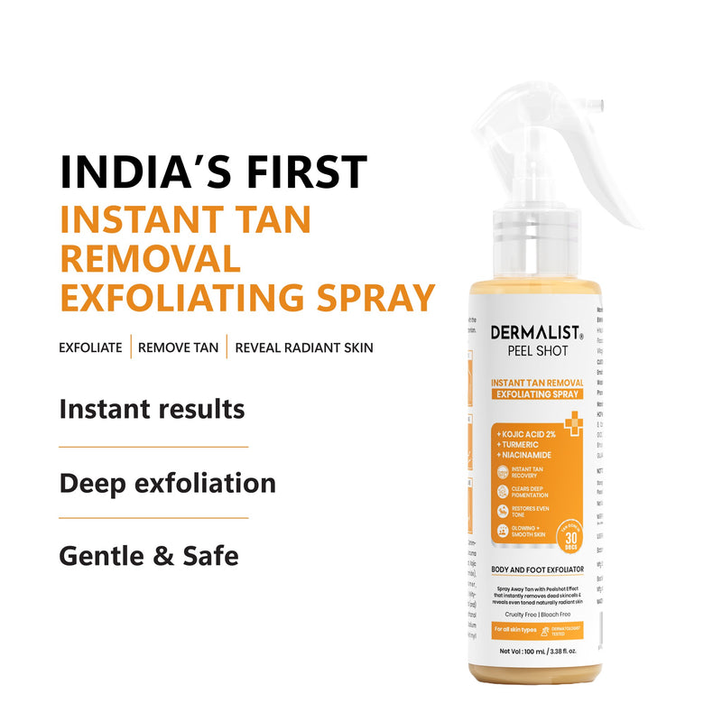 Dermalist Peel Shot Instant Tan Removal Exfoliating Spray Body & Foot 100 ml