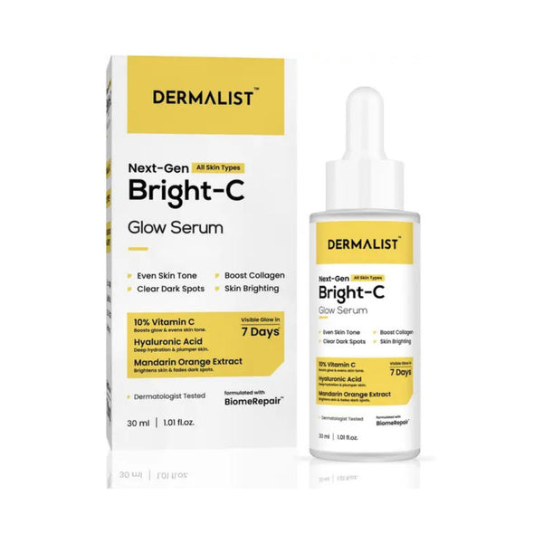 Dermalist Bright C Glow Serum 10% Vitamin C, Hyaluronic Acid Glowing Skin & Dark Spot Care(30 ml)