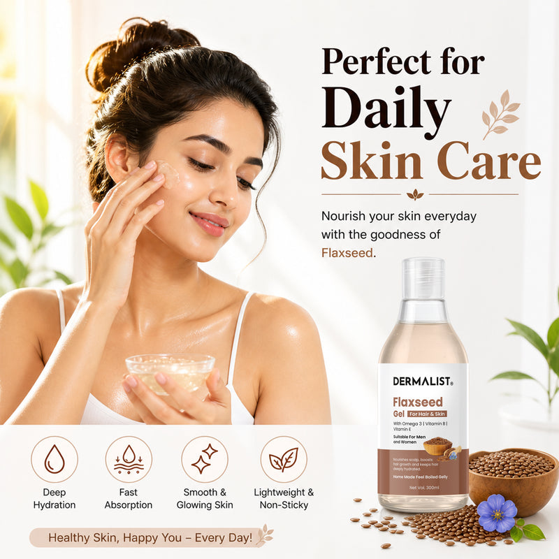 Dermalist Flaxseed Gel For Hair & Skin Frizz-Control 300 ml