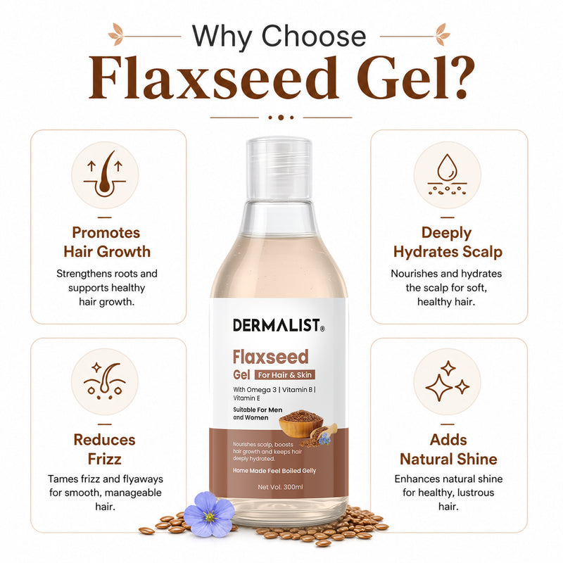 Dermalist Flaxseed Gel For Hair & Skin Frizz-Control 300 ml