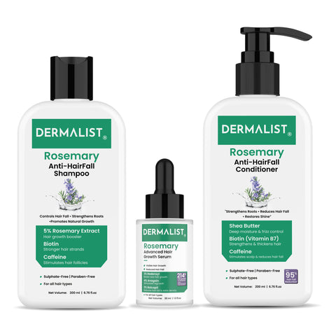 Dermalist Rosemary Anti Hairfall Combo with 3% Redensyl Serum, Shampoo & Conditioner  (3 Items in the set)