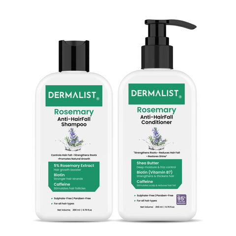 Dermalist Rosemary Anti Hairfall Regime| Advanced Shampoo & Conditioner | Reduces Hair Fall & Strengthens Hair  (2 Items in the set)
