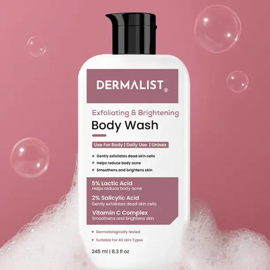 Dermalist Exfoliating Body Wash Lactic Acid & Salicylic Acid De-Tan Shower Gel Men & Women  (245 ml)