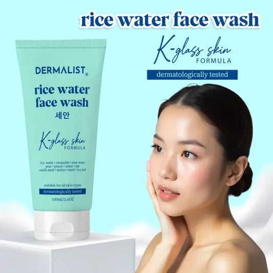 Dermalist Rice Water K-Glass Skin Formula Gentle Cleansing for Glowing & Smooth Skin Suitable for All Skin Types Face Wash  (100 ml)
