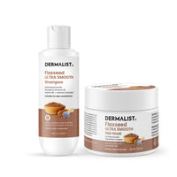 Dermalist Flaxseed Ultra Smooth Shampoo & Hair Mask Combo | Hydrolysed Keratin,AC Plant Keratin,Ceramide complex | Frizz Control | Pack of 2 (450ml)