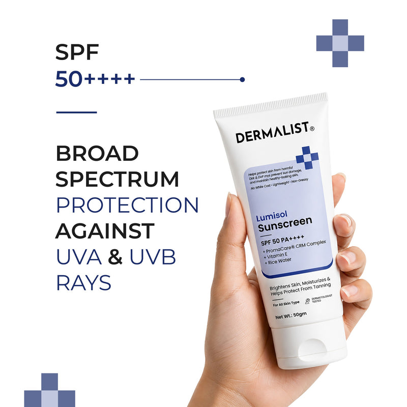 Dermalist Lumisol Sunscreen SPF 50 PA++++ Lightweight Non-Greasy | 50g