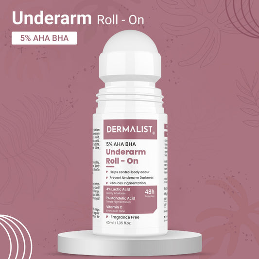 Dermalist 5% AHA BHA Underarm Roll On | Reduces Pigmentation & Odour | Fragrance Free Deodorant Roll-on - For Men & Women  (40 ml)